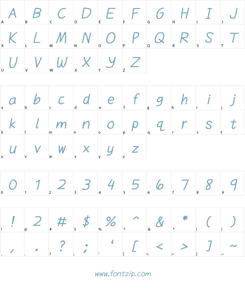 Daniel's Handwriting Font Character
